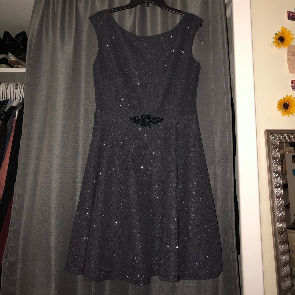 BLUE / BLACK GLITTERY DRESS